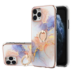 Electroplating Pattern IMD TPU Shockproof Case with Rhinestone Ring Holder, For iPhone 12, For iPhone 12 Pro Max, For iPhone 11, For iPhone 11 Pro, For iPhone 11 Pro Max