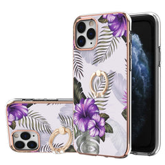 Electroplating Pattern IMD TPU Shockproof Case with Rhinestone Ring Holder, For iPhone 12, For iPhone 12 Pro Max, For iPhone 11, For iPhone 11 Pro, For iPhone 11 Pro Max