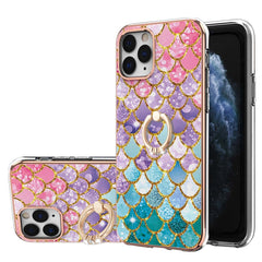 Electroplating Pattern IMD TPU Shockproof Case with Rhinestone Ring Holder, For iPhone 12, For iPhone 12 Pro Max, For iPhone 11, For iPhone 11 Pro, For iPhone 11 Pro Max