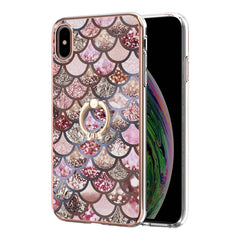 Galvanikmuster IMD TPU Stoßfeste Hülle mit Strass-Ringhalter, Für iPhone X / XS, Für iPhone XR, Für iPhone XS Max, Für iPhone 12 Pro, Für iPhone SE 2022 / SE 2020/8/7