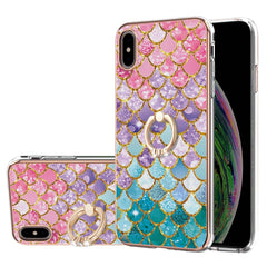 Galvanikmuster IMD TPU Stoßfeste Hülle mit Strass-Ringhalter, Für iPhone X / XS, Für iPhone XR, Für iPhone XS Max, Für iPhone 12 Pro, Für iPhone SE 2022 / SE 2020/8/7