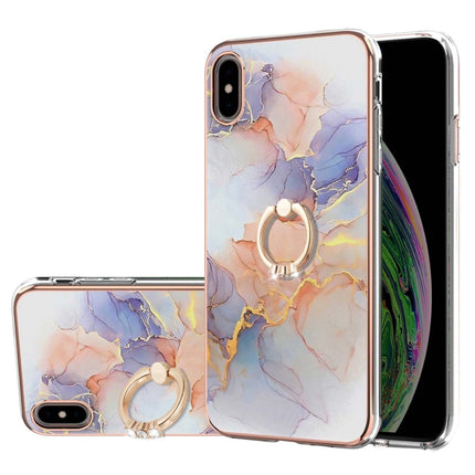 Electroplating Pattern IMD TPU Shockproof Case with Rhinestone Ring Holder, For iPhone 11 Pro, For iPhone 11 Pro Max, For iPhone X / XS, For iPhone XR