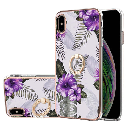 Electroplating Pattern IMD TPU Shockproof Case with Rhinestone Ring Holder, For iPhone 11 Pro, For iPhone 11 Pro Max, For iPhone X / XS, For iPhone XR