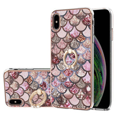 Galvanikmuster IMD TPU Stoßfeste Hülle mit Strass-Ringhalter, Für iPhone X / XS, Für iPhone XR, Für iPhone XS Max, Für iPhone 12 Pro, Für iPhone SE 2022 / SE 2020/8/7