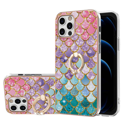 Electroplating Pattern IMD TPU Shockproof Case with Rhinestone Ring Holder, For iPhone XS Max, For iPhone 12 Pro, For iPhone SE 2022 / SE 2020 / 8 / 7, For iPhone 8 Plus / 7 Plus