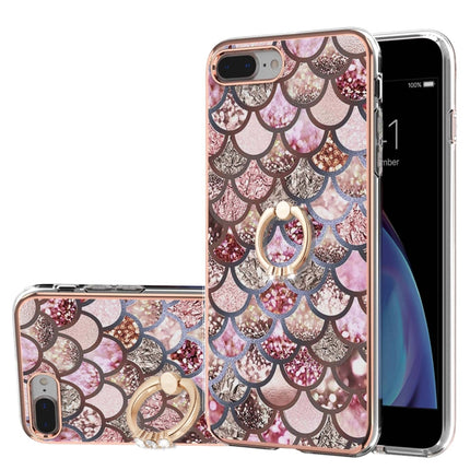 Electroplating Pattern IMD TPU Shockproof Case with Rhinestone Ring Holder, For iPhone XS Max, For iPhone 12 Pro, For iPhone SE 2022 / SE 2020 / 8 / 7, For iPhone 8 Plus / 7 Plus