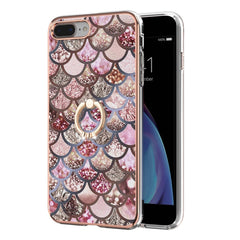 Galvanikmuster IMD TPU Stoßfeste Hülle mit Strass-Ringhalter, Für iPhone 8 Plus / 7 Plus