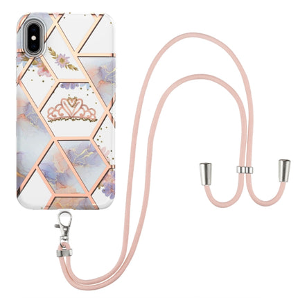 Estuche a prueba de golpes de TPU con diseño de flores de mármol y empalme galvanizado con cordón, para iPhone 11 Pro, para iPhone 11 Pro Max, para iPhone XS/X, para iPhone XR, para iPhone XS Max, para iPhone 8 Plus/7 Plus, para iPhone SE 2022/SE 2020/8/7