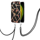 For iPhone SE 2022 / SE 2020 / 8 / 7 / Black Flower