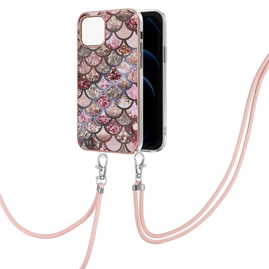 Electroplating Pattern IMD TPU Shockproof Case with Neck Lanyard, For iPhone 13 mini, For iPhone 13, For iPhone 13 Pro, For iPhone 13 Pro Max, For iPhone 12 mini