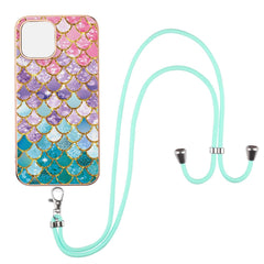 Electroplating Pattern IMD TPU Shockproof Case with Neck Lanyard, For iPhone 13 mini, For iPhone 13, For iPhone 13 Pro, For iPhone 13 Pro Max, For iPhone 12 mini