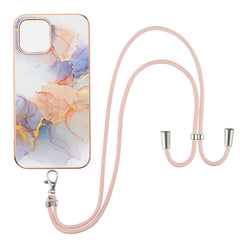 Electroplating Pattern IMD TPU Shockproof Case with Neck Lanyard, For iPhone 13 mini, For iPhone 13, For iPhone 13 Pro, For iPhone 13 Pro Max, For iPhone 12 mini