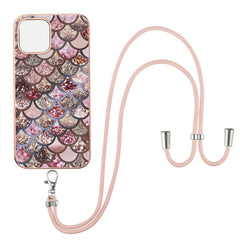 Electroplating Pattern IMD TPU Shockproof Case with Neck Lanyard, For iPhone 13 mini, For iPhone 13, For iPhone 13 Pro, For iPhone 13 Pro Max, For iPhone 12 mini