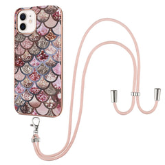 Electroplating Pattern IMD TPU Shockproof Case with Neck Lanyard, For iPhone 13 mini, For iPhone 13, For iPhone 13 Pro, For iPhone 13 Pro Max, For iPhone 12 mini