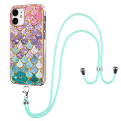 Electroplating Pattern IMD TPU Shockproof Case with Neck Lanyard, For iPhone 13 mini, For iPhone 13, For iPhone 13 Pro, For iPhone 13 Pro Max, For iPhone 12 mini