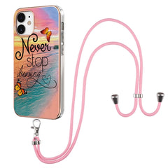 Electroplating Pattern IMD TPU Shockproof Case with Neck Lanyard, For iPhone 13 mini, For iPhone 13, For iPhone 13 Pro, For iPhone 13 Pro Max, For iPhone 12 mini