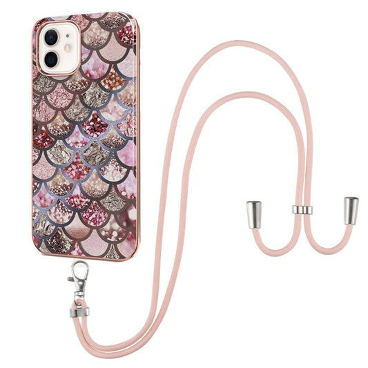 Electroplating Pattern IMD TPU Shockproof Case with Neck Lanyard, For iPhone 12 / 12 Pro, For iPhone 12 Pro Max, For iPhone 11, For iPhone 11 Pro, For iPhone 11 Pro Max