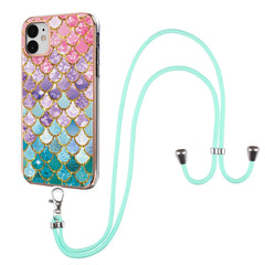 Electroplating Pattern IMD TPU Shockproof Case with Neck Lanyard, For iPhone 12 / 12 Pro, For iPhone 12 Pro Max, For iPhone 11, For iPhone 11 Pro, For iPhone 11 Pro Max