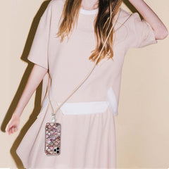 Estuche a prueba de golpes de TPU IMD con patrón de galvanoplastia y cordón para el cuello, para iPhone XS/X, para iPhone XR, para iPhone XS Max, para iPhone SE 2022/SE 2020/8/7, para iPhone 8 Plus/7 Plus