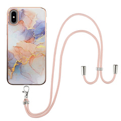 Galvanikmuster IMD TPU Stoßfeste Hülle mit Umhängeband, Für iPhone XS / X, Für iPhone XR, Für iPhone XS Max, Für iPhone SE 2022 / SE 2020 / 8 / 7, Für iPhone 8 Plus / 7 Plus