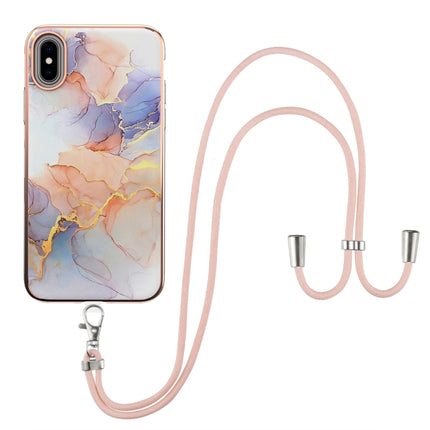 Electroplating Pattern IMD TPU Shockproof Case with Neck Lanyard, For iPhone XS Max, For iPhone SE 2022 / SE 2020 / 8 / 7, For iPhone 8 Plus / 7 Plus