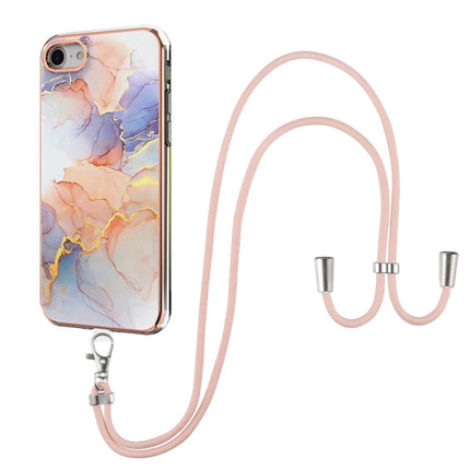 Electroplating Pattern IMD TPU Shockproof Case with Neck Lanyard, For iPhone XS Max, For iPhone SE 2022 / SE 2020 / 8 / 7, For iPhone 8 Plus / 7 Plus