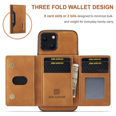 DG.MING M2 Series 3-Fold Card Bag + Magnetic Shockproof Case with Wallet & Holder Function, For iPhone 13 mini, For iPhone 13, For iPhone 13 Pro, For iPhone 13 Pro Max