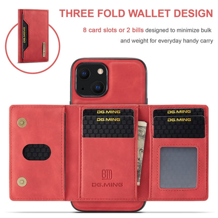 DG.MING M2-Serie 3-fach faltbare Kartentasche + magnetische stoßfeste Hülle mit Brieftaschen- und Halterungsfunktion, für iPhone 13 mini, für iPhone 13, für iPhone 13 Pro, für iPhone 13 Pro Max