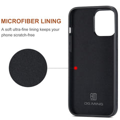 DG.MING M1-Serie 3-fach gefaltete Multi-Karten-Geldbörse + magnetische stoßfeste Hülle mit Halterungsfunktion, für iPhone 13 Mini, für iPhone 13, für iPhone 13 Pro, für iPhone 13 Pro Max