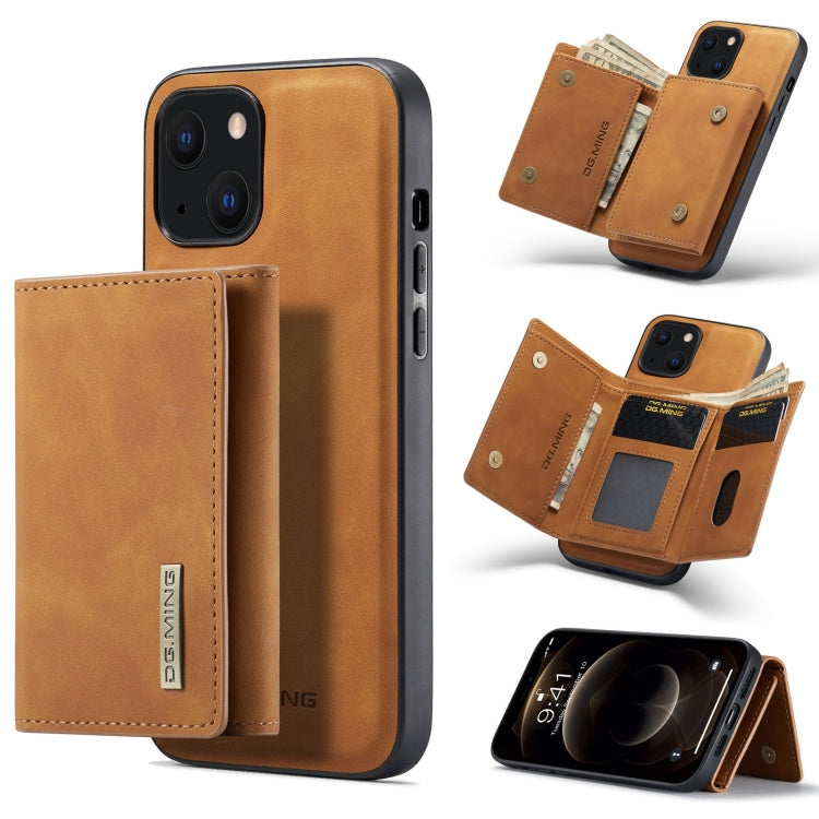 DG.MING M1-Serie 3-fach gefaltete Multi-Karten-Geldbörse + magnetische stoßfeste Hülle mit Halterungsfunktion, für iPhone 13 Mini, für iPhone 13, für iPhone 13 Pro, für iPhone 13 Pro Max