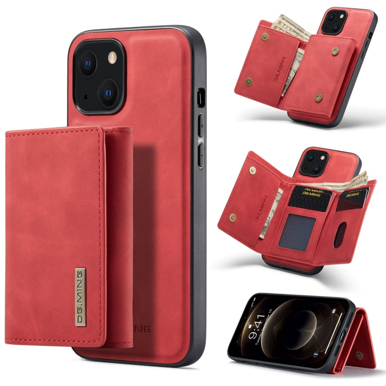 DG.MING M1-Serie 3-fach gefaltete Multi-Karten-Geldbörse + magnetische stoßfeste Hülle mit Halterungsfunktion, für iPhone 13 Mini, für iPhone 13, für iPhone 13 Pro, für iPhone 13 Pro Max