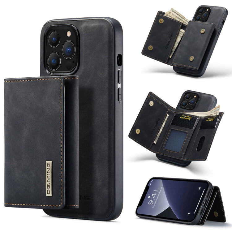 DG.MING M1-Serie 3-fach gefaltete Multi-Karten-Geldbörse + magnetische stoßfeste Hülle mit Halterungsfunktion, für iPhone 13 Mini, für iPhone 13, für iPhone 13 Pro, für iPhone 13 Pro Max