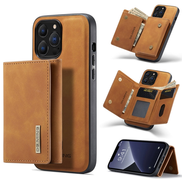DG.MING M1-Serie 3-fach gefaltete Multi-Karten-Geldbörse + magnetische stoßfeste Hülle mit Halterungsfunktion, für iPhone 13 Mini, für iPhone 13, für iPhone 13 Pro, für iPhone 13 Pro Max