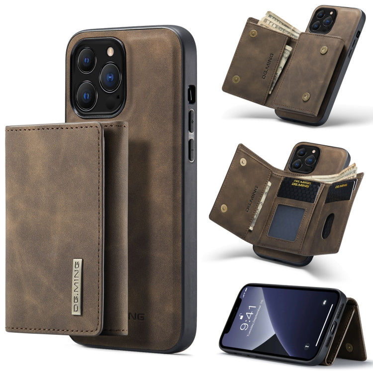 DG.MING M1-Serie 3-fach gefaltete Multi-Karten-Geldbörse + magnetische stoßfeste Hülle mit Halterungsfunktion, für iPhone 13 Mini, für iPhone 13, für iPhone 13 Pro, für iPhone 13 Pro Max
