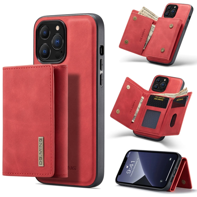 DG.MING M1-Serie 3-fach gefaltete Multi-Karten-Geldbörse + magnetische stoßfeste Hülle mit Halterungsfunktion, für iPhone 13 Mini, für iPhone 13, für iPhone 13 Pro, für iPhone 13 Pro Max