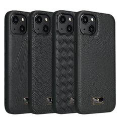 Fierre Shann Leather Texture Phone Back Cover Case, For iPhone 13, For iPhone 13 Mini, For iPhone 13 Pro, For iPhone 13 Pro Max