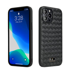 Fierre Shann Leather Texture Phone Back Cover Case, For iPhone 13, For iPhone 13 Mini, For iPhone 13 Pro, For iPhone 13 Pro Max