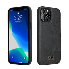 Fierre Shann Leather Texture Phone Back Cover Case, For iPhone 13, For iPhone 13 Mini, For iPhone 13 Pro, For iPhone 13 Pro Max