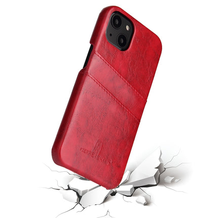 Fierre Shann Retro Ölwachs-Textur PU-Lederhülle mit Kartenfächern, für iPhone 13, für iPhone 13 Mini, für iPhone 13 Pro, für iPhone 13 Pro Max