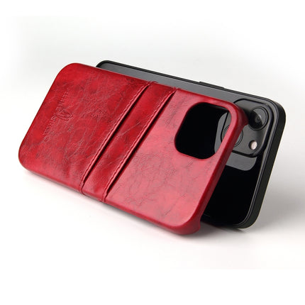 Fierre Shann Retro Ölwachs-Textur PU-Lederhülle mit Kartenfächern, für iPhone 13, für iPhone 13 Mini, für iPhone 13 Pro, für iPhone 13 Pro Max