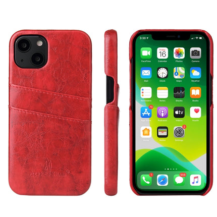 Fierre Shann Retro Ölwachs-Textur PU-Lederhülle mit Kartenfächern, für iPhone 13, für iPhone 13 Mini, für iPhone 13 Pro, für iPhone 13 Pro Max