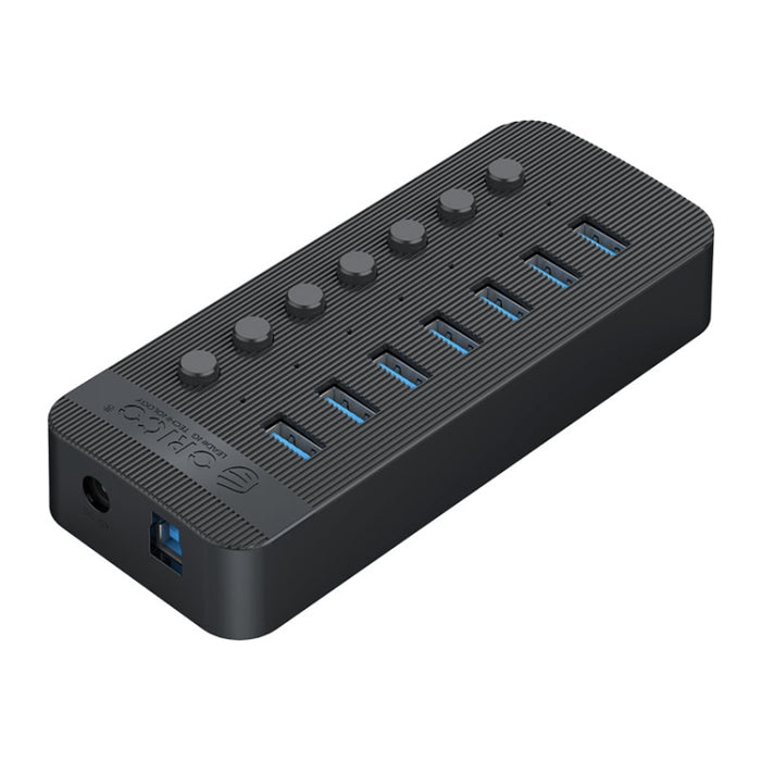 ORICO CT2U3-7AB-WH 7 In 1 Plastic Stripes Multi-Port USB HUB with Individual Switches, CT2U3-7AB-BK US Plug, CT2U3-7AB-WH US Plug