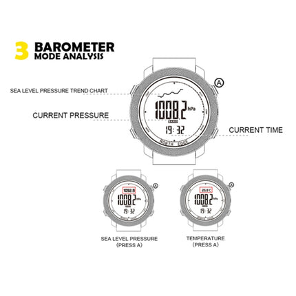 NORTH EDGE Multi-function Waterproof Outdoor Sports Electronic Smart Watch, Support Humidity Measurement / Weather Forecast / Speed Measurement