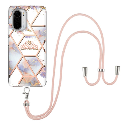 Electroplating Splicing Marble Flower Pattern TPU Shockproof Case with Lanyard, For Xiaomi Mi 11i / Poco F3, For Xiaomi Poco M3 / Redmi Note 9 4G, For Xiaomi Redmi 9A, For Xiaomi Mi 10 Lite 5G, For Xiaomi Mi 10T Lite 5G, For Xiaomi Mi 10T 5G / 10T Pro 5G