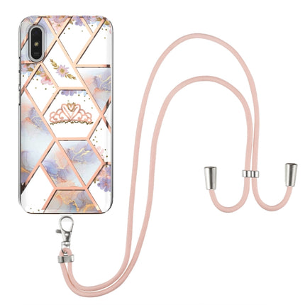 Electroplating Splicing Marble Flower Pattern TPU Shockproof Case with Lanyard, For Xiaomi Mi 11i / Poco F3, For Xiaomi Poco M3 / Redmi Note 9 4G, For Xiaomi Redmi 9A, For Xiaomi Mi 10 Lite 5G, For Xiaomi Mi 10T Lite 5G, For Xiaomi Mi 10T 5G / 10T Pro 5G