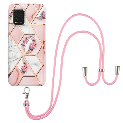 Electroplating Splicing Marble Flower Pattern TPU Shockproof Case with Lanyard, For Xiaomi Mi 11i / Poco F3, For Xiaomi Poco M3 / Redmi Note 9 4G, For Xiaomi Redmi 9A, For Xiaomi Mi 10 Lite 5G, For Xiaomi Mi 10T Lite 5G, For Xiaomi Mi 10T 5G / 10T Pro 5G