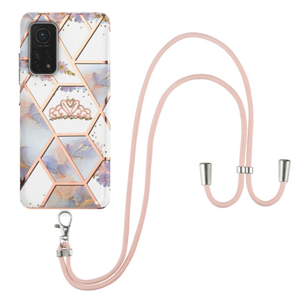 Electroplating Splicing Marble Flower Pattern TPU Shockproof Case with Lanyard, For Xiaomi Mi 11i / Poco F3, For Xiaomi Poco M3 / Redmi Note 9 4G, For Xiaomi Redmi 9A, For Xiaomi Mi 10 Lite 5G, For Xiaomi Mi 10T Lite 5G, For Xiaomi Mi 10T 5G / 10T Pro 5G