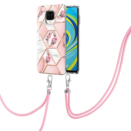 Electroplating Splicing Marble Flower Pattern TPU Shockproof Case with Lanyard, For Xiaomi Redmi Note 9S / Note 9 Pro, For Xiaomi Redmi Note 10, For Xiaomi Redmi Note 10 Pro/ 10 Pro Max, For Xiaomi Poco X3 NFC, For LG Stylo 7 4G, For LG Stylo 7 5G