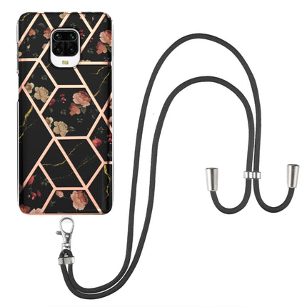 Electroplating Splicing Marble Flower Pattern TPU Shockproof Case with Lanyard, For Xiaomi Redmi Note 9S / Note 9 Pro, For Xiaomi Redmi Note 10, For Xiaomi Redmi Note 10 Pro/ 10 Pro Max, For Xiaomi Poco X3 NFC, For LG Stylo 7 4G, For LG Stylo 7 5G
