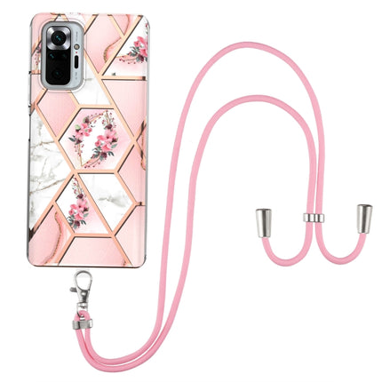 Electroplating Splicing Marble Flower Pattern TPU Shockproof Case with Lanyard, For Xiaomi Redmi Note 9S / Note 9 Pro, For Xiaomi Redmi Note 10, For Xiaomi Redmi Note 10 Pro/ 10 Pro Max, For Xiaomi Poco X3 NFC, For LG Stylo 7 4G, For LG Stylo 7 5G